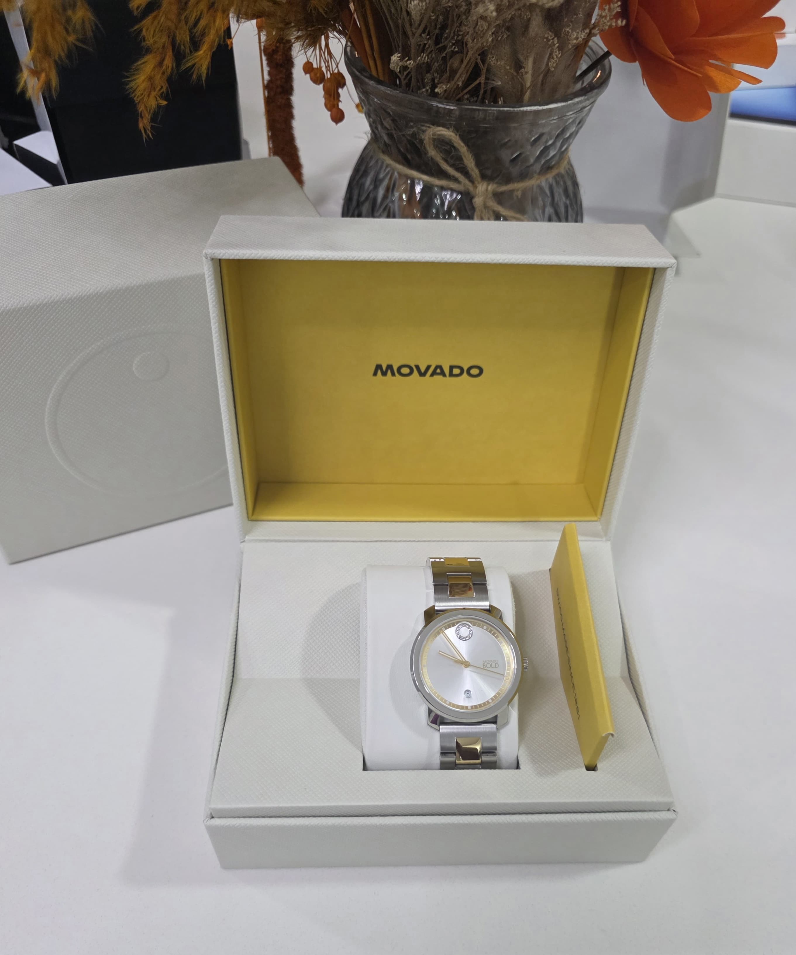 Movado watch in-store product photo at The Source Arena JA.
