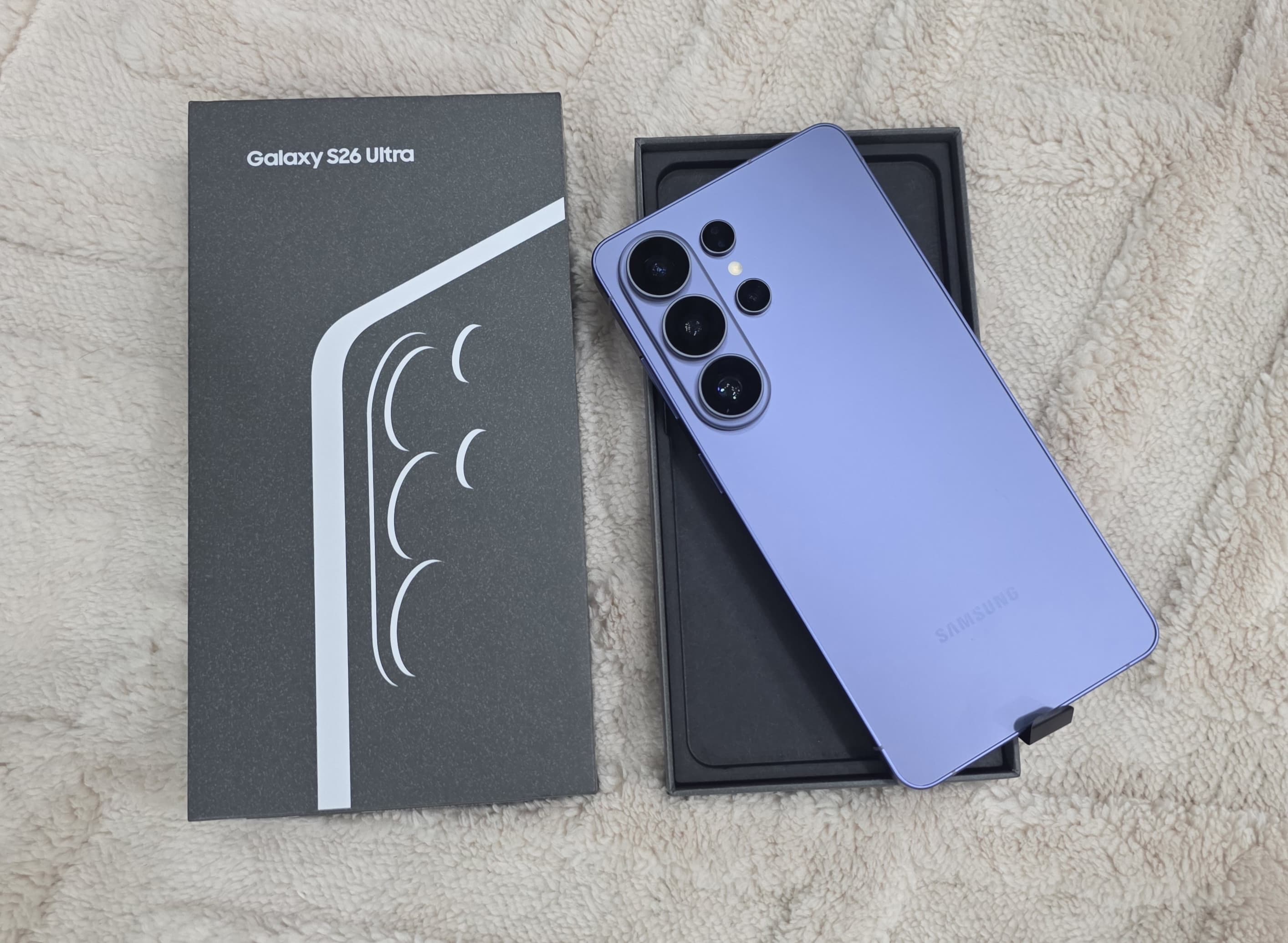 Samsung Galaxy S26 Ultra purple in-store product photo at The Source Arena JA.